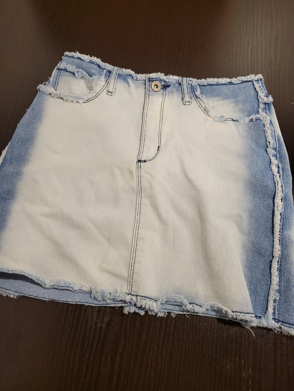 Vintage Y2K Lazer Jeans Two-Tone Bleached Denim Mini Skirt – Juniors Size 3